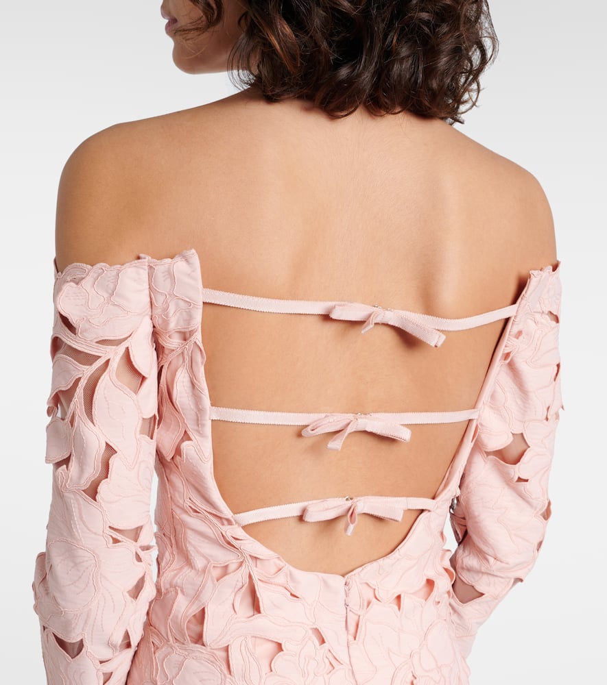 Costarellos Kasia floral off-shoulder lace gown
