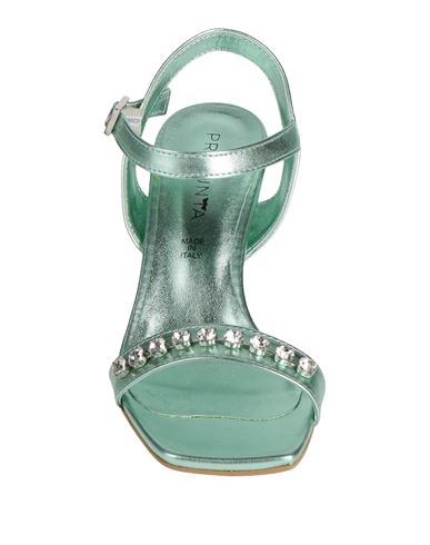 Woman Sandals Emerald green Size 6 Textile fibers