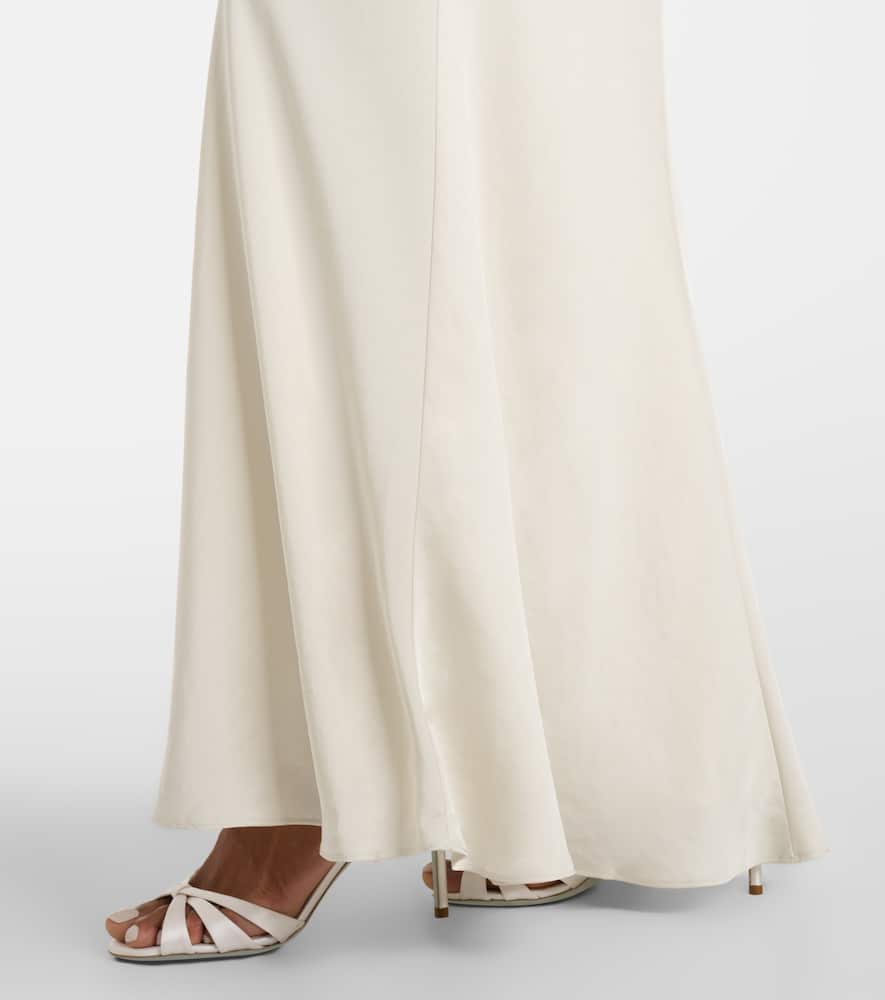 Satin and jersey gown