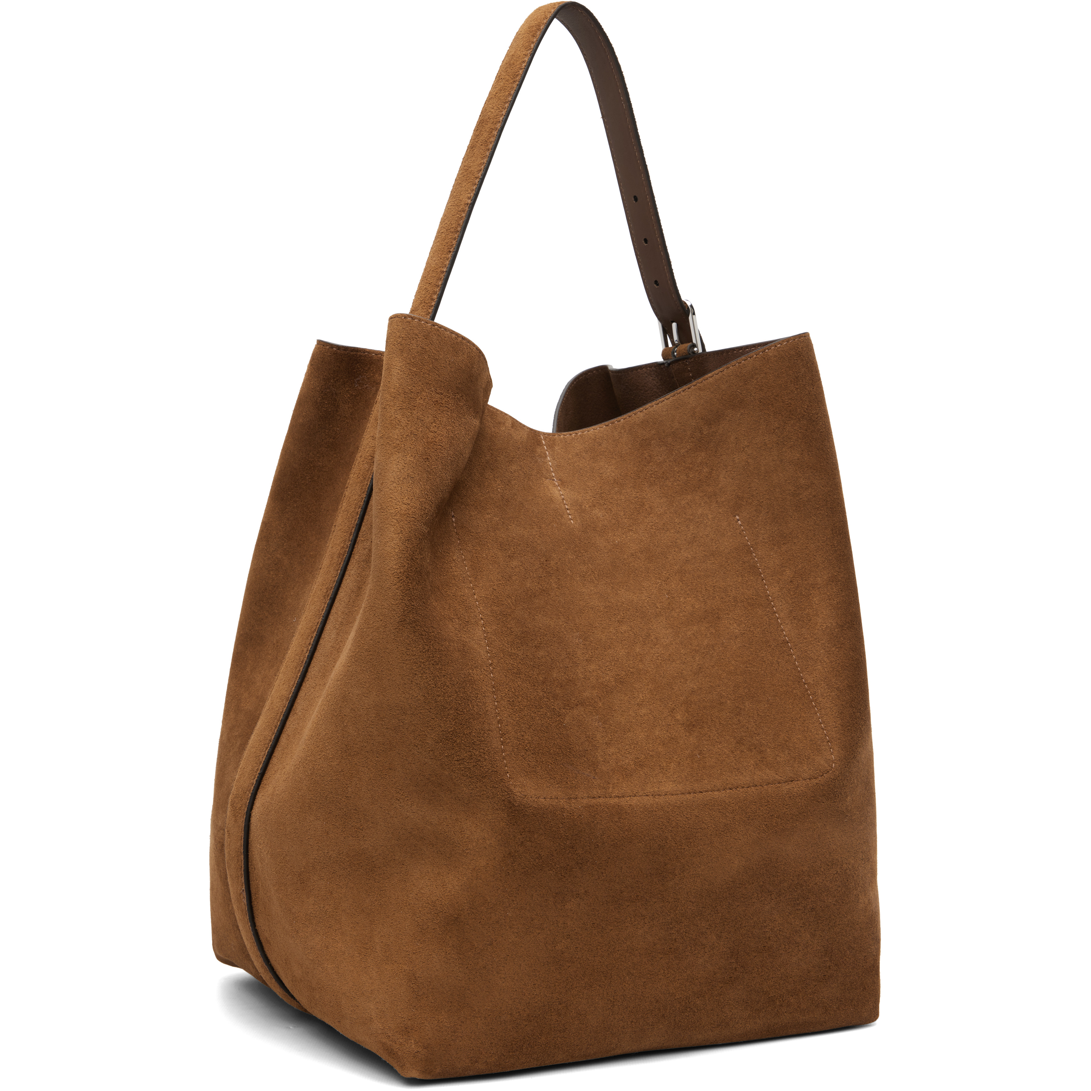 Tan Belted Suede Tote