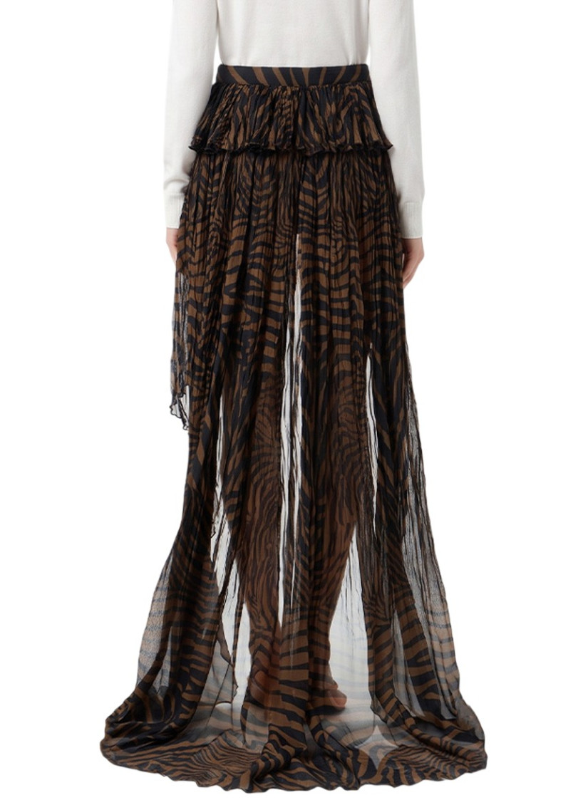 Blumarine - crepe skirt high low hem layered design
