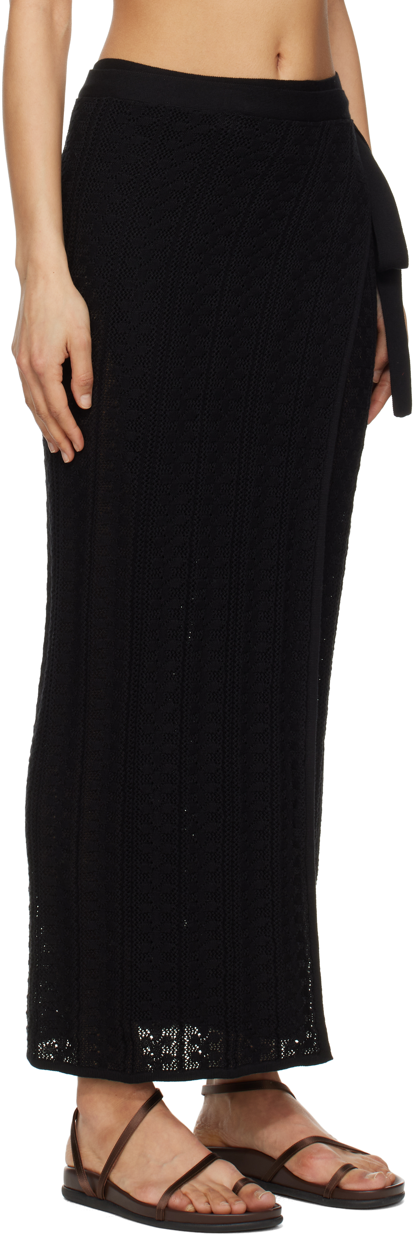 Holzweiler Black Kelp Crochet Maxi Skirt