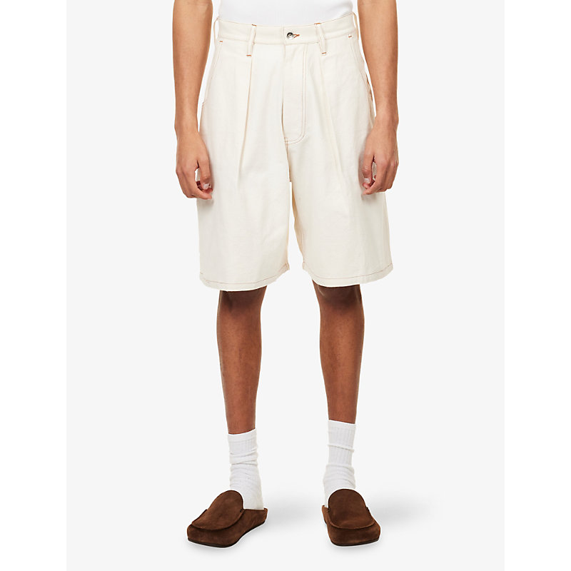 Mens Lush Carpenter Pleated Cotton Shorts