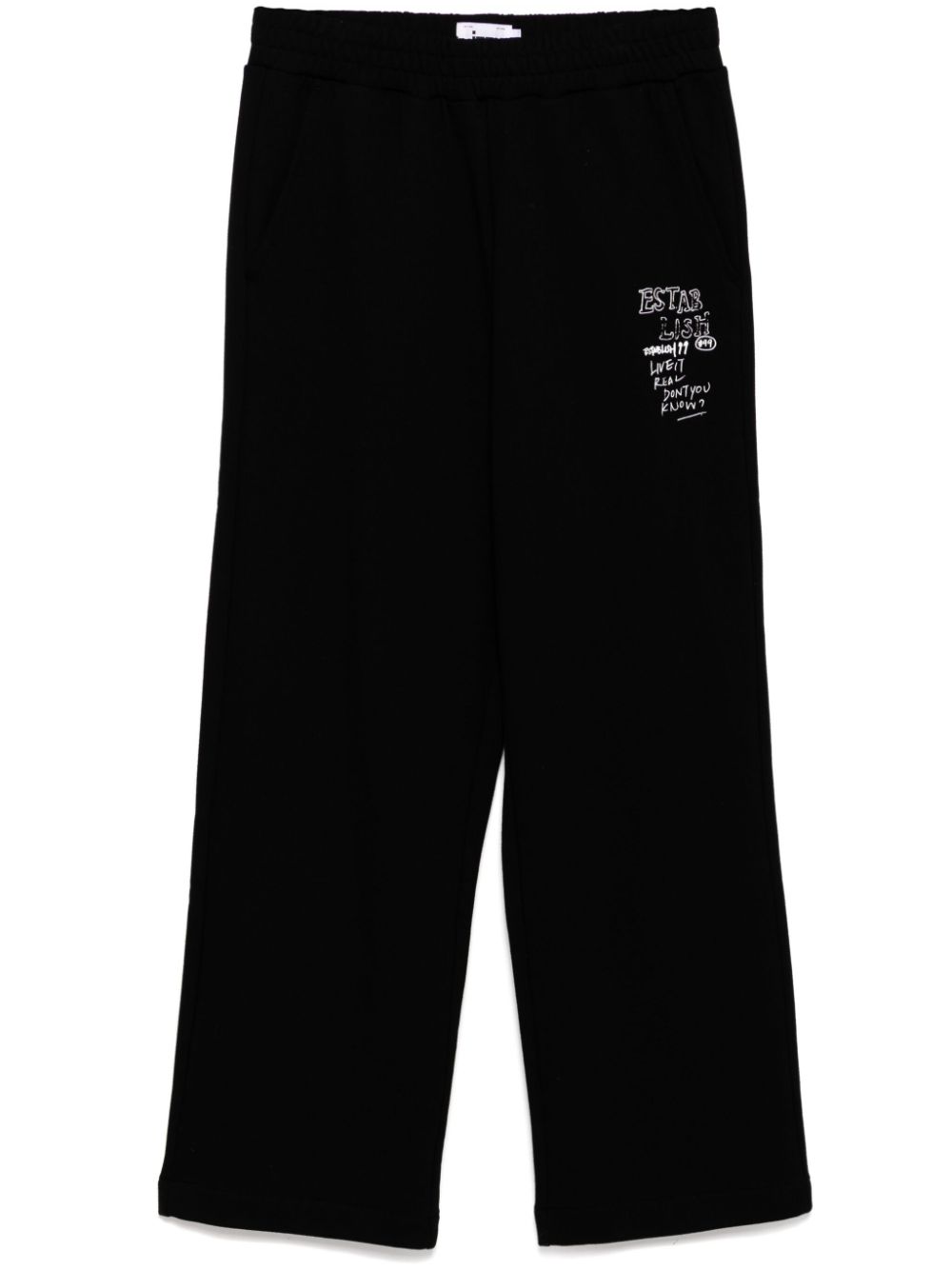 Graphic-print track pants - Black