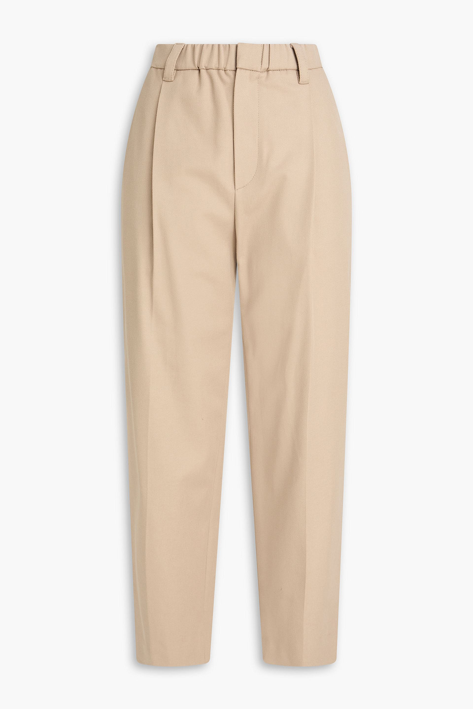 Cotton-blend gabardine tapered pants - Neutral - IT 44