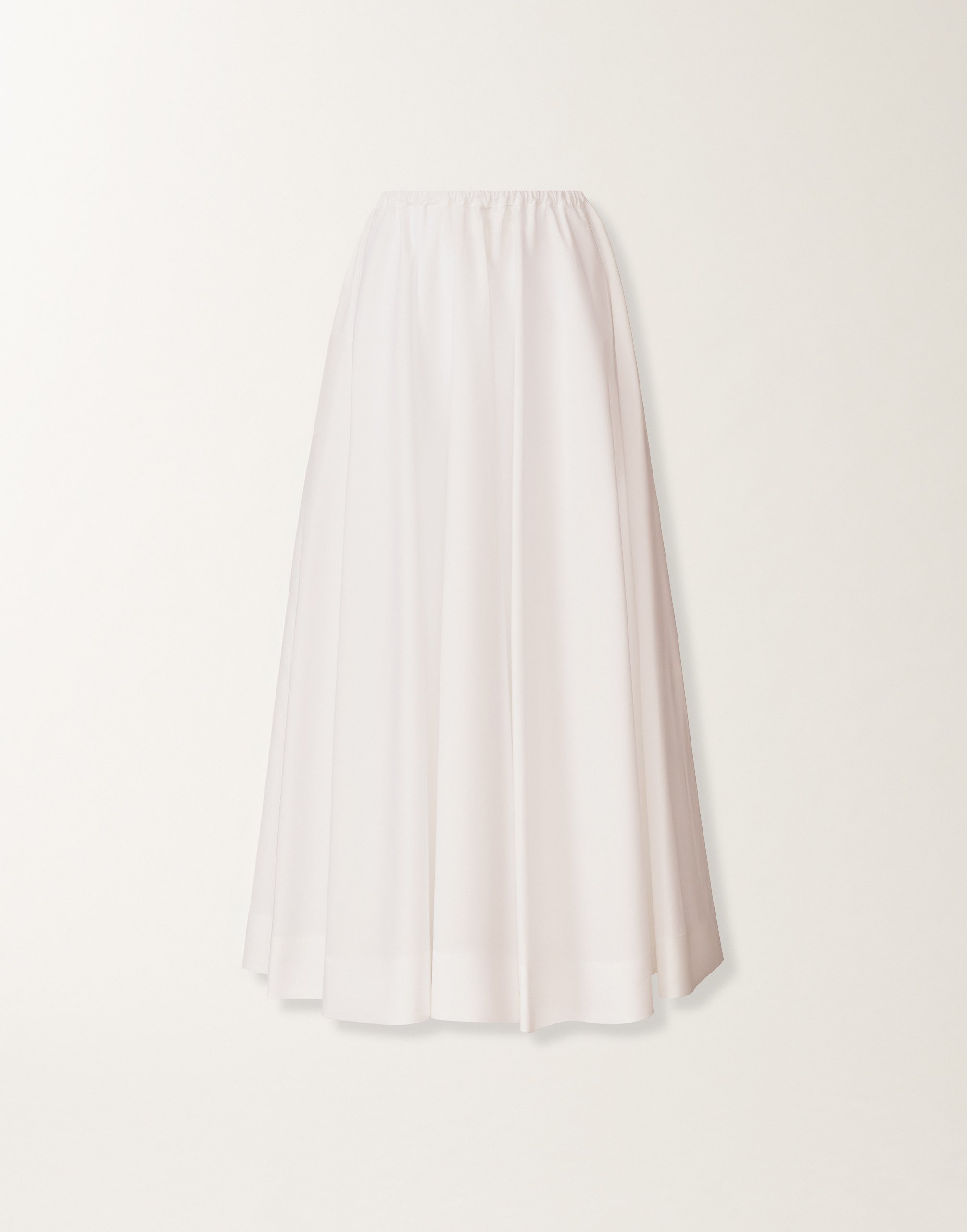 Wide skirt in optic white poplin