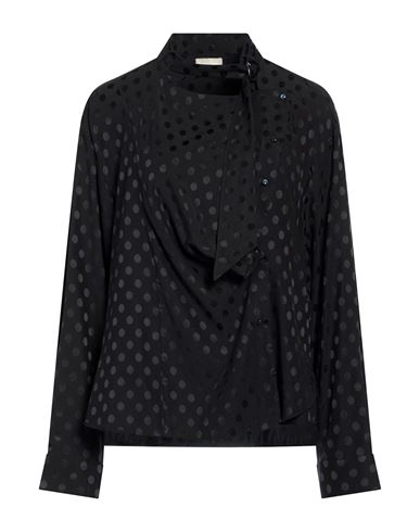 Woman Shirt Black Size 10 Silk, Elastane