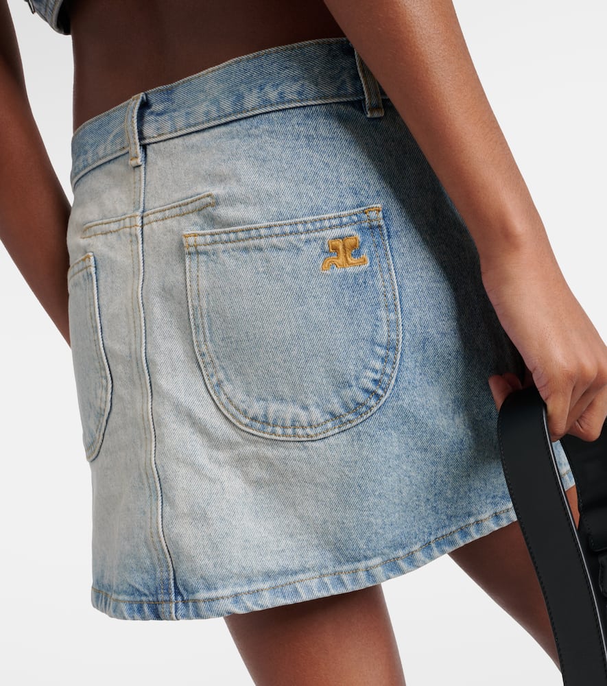 Courrèges Multiflex denim miniskirt