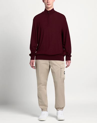 Man Sweater Burgundy Size 48 Merino Wool