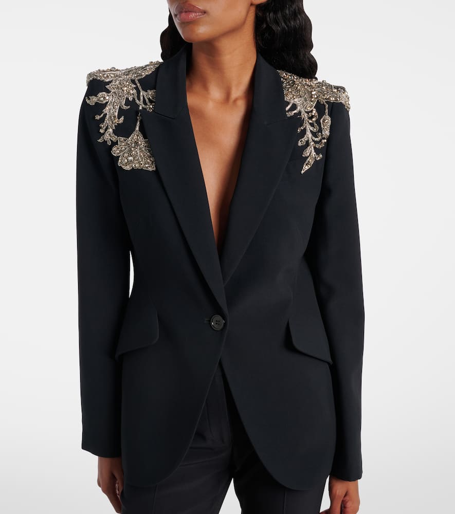 McQueen Embellished crepe blazer