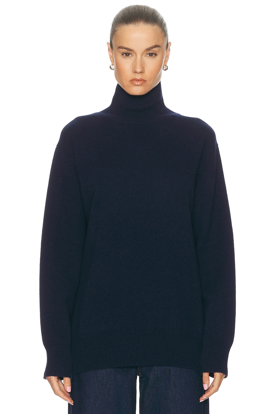 Amiya Luna Turtleneck Sweater in Midnight Blue - Navy. S also in