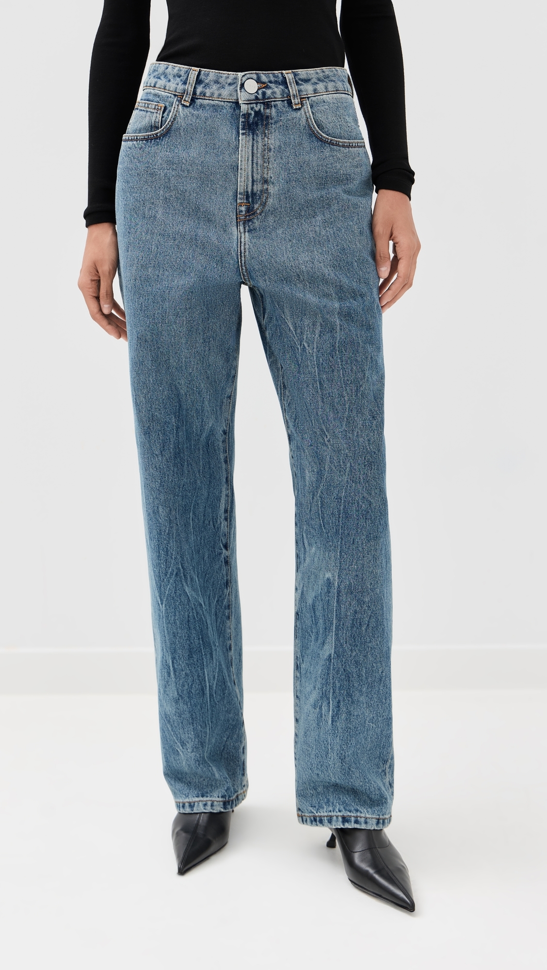 Baggy Fit Denim Jeans Mid Denim Blue