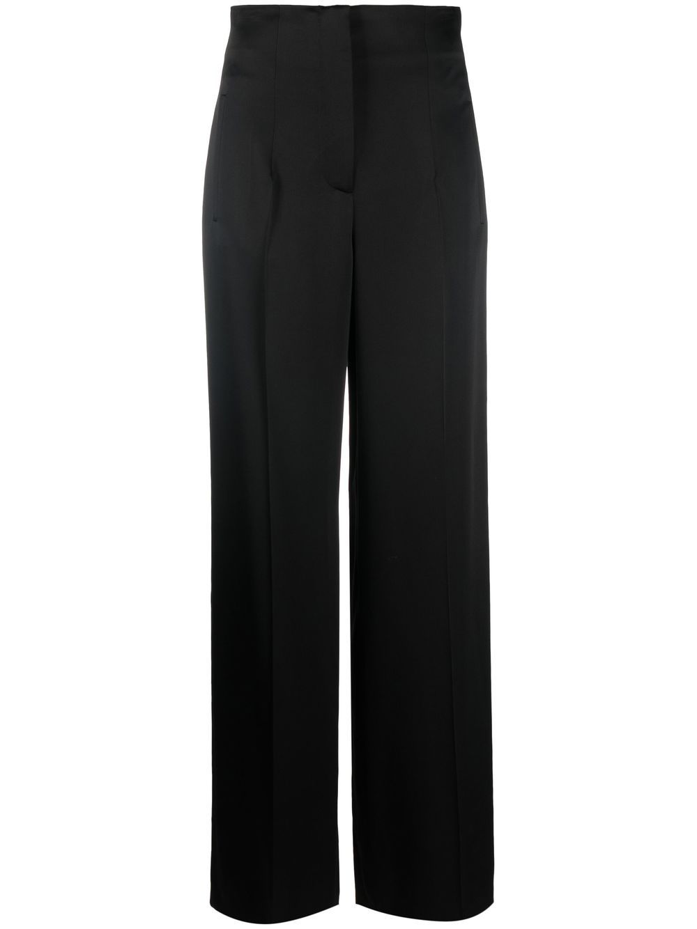 Hi-rise straight-leg trousers - Black