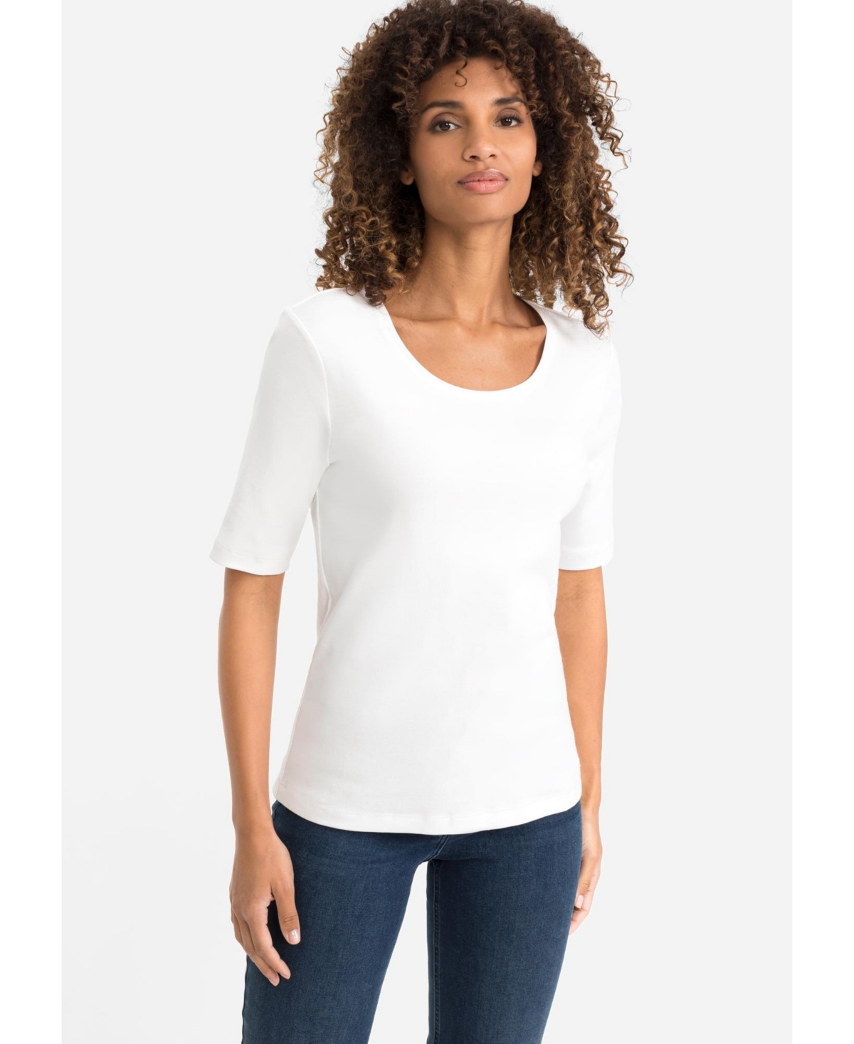 Women's Solid Short Sleeve T-Shirt - White