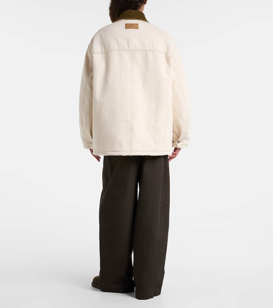 Corduroy-trimmed cotton twill field jacket
