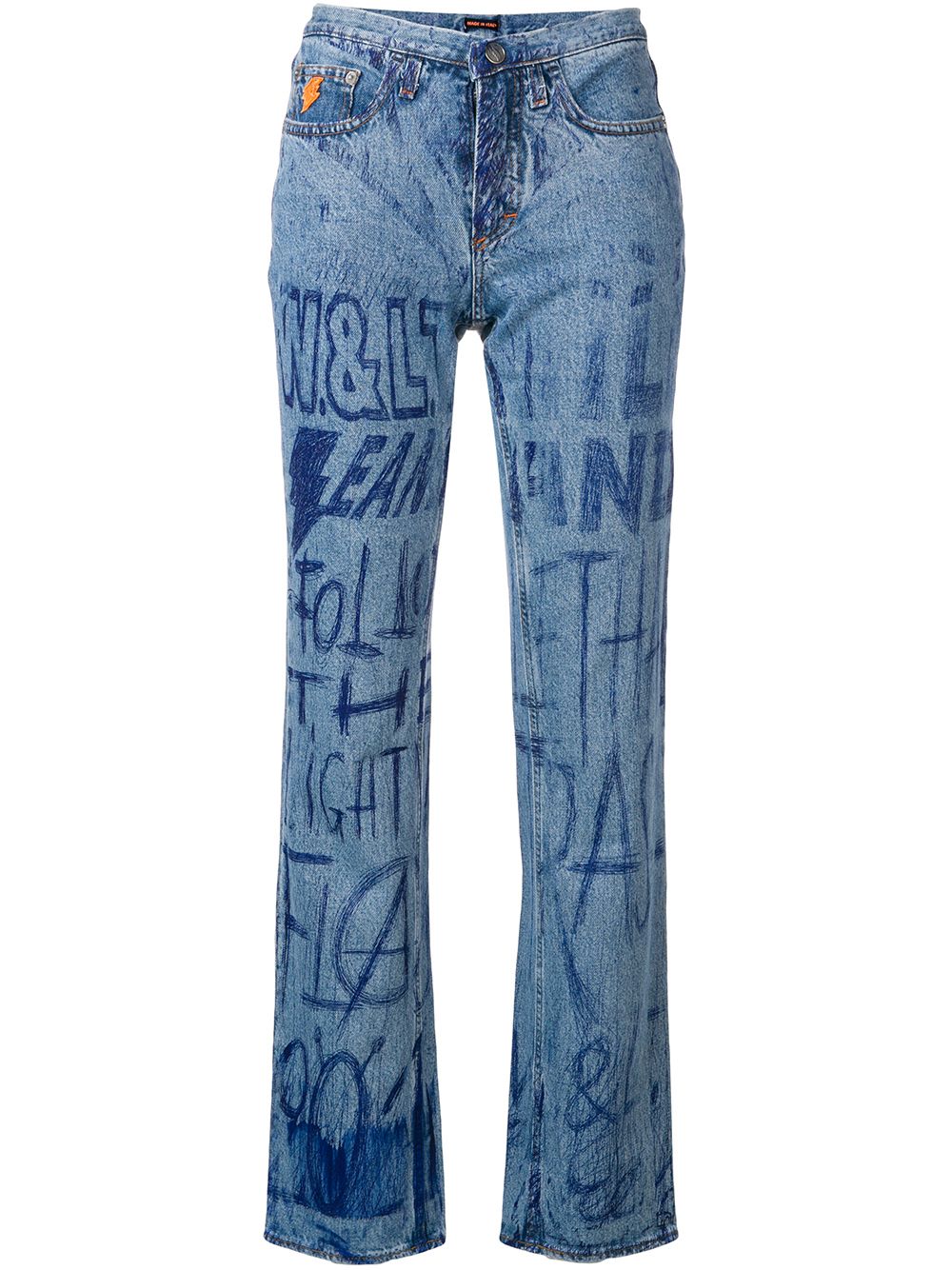 Ink writing jeans - Blue