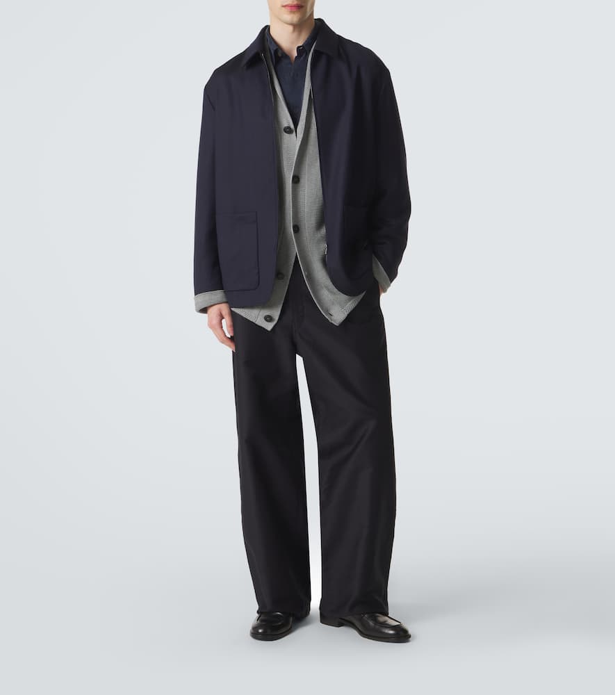Chevron wool and cashmere-blend jacket