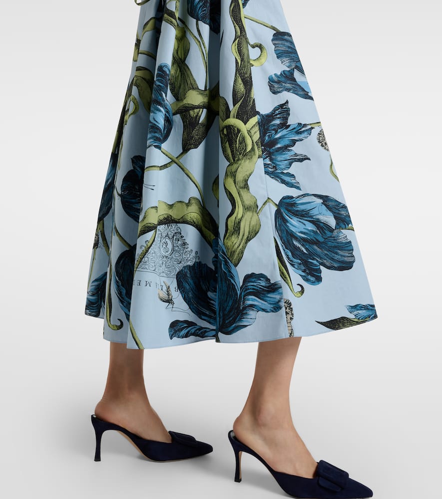 Floral cotton midi dress