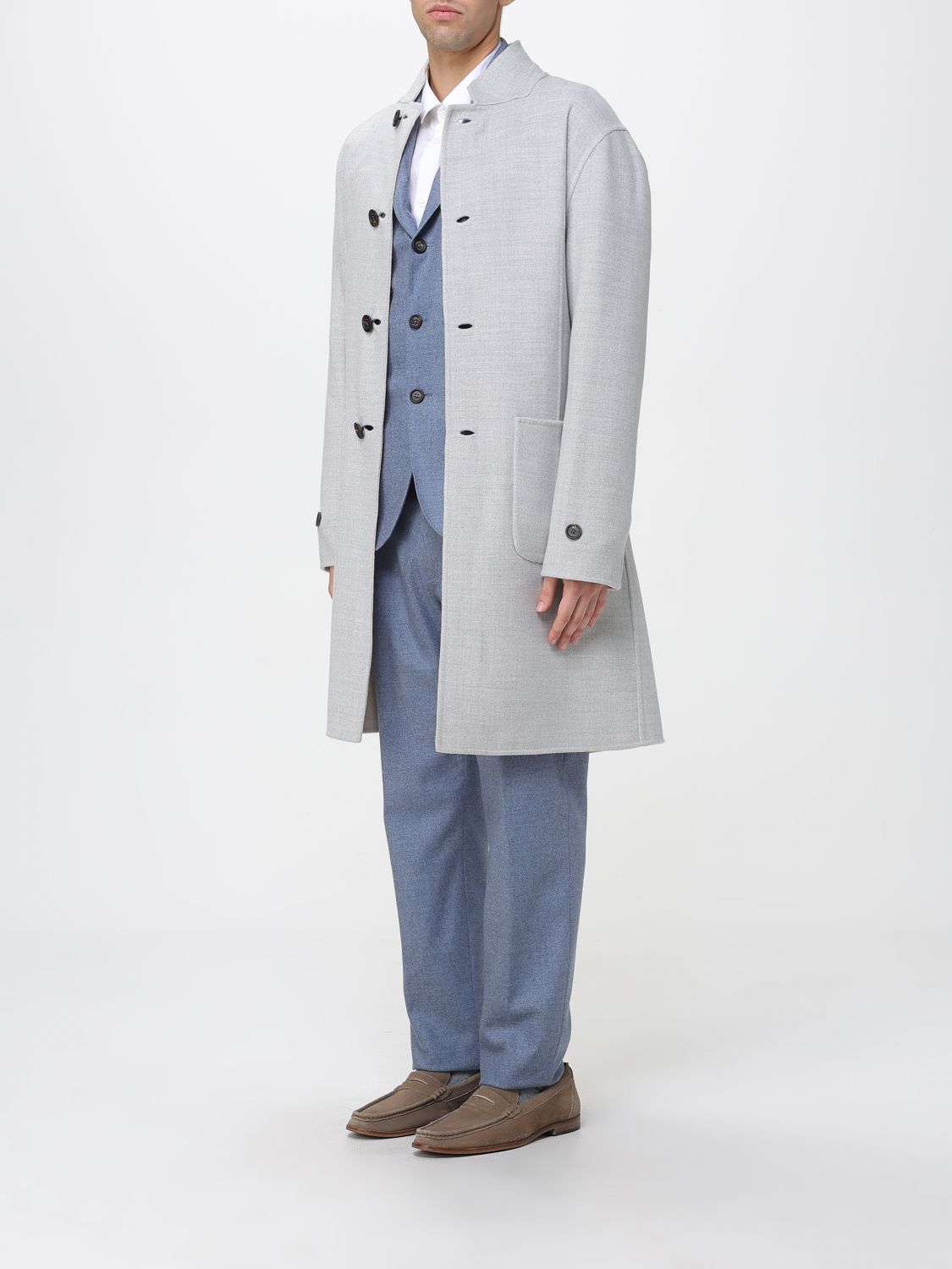 Reversible wool coat - Blue