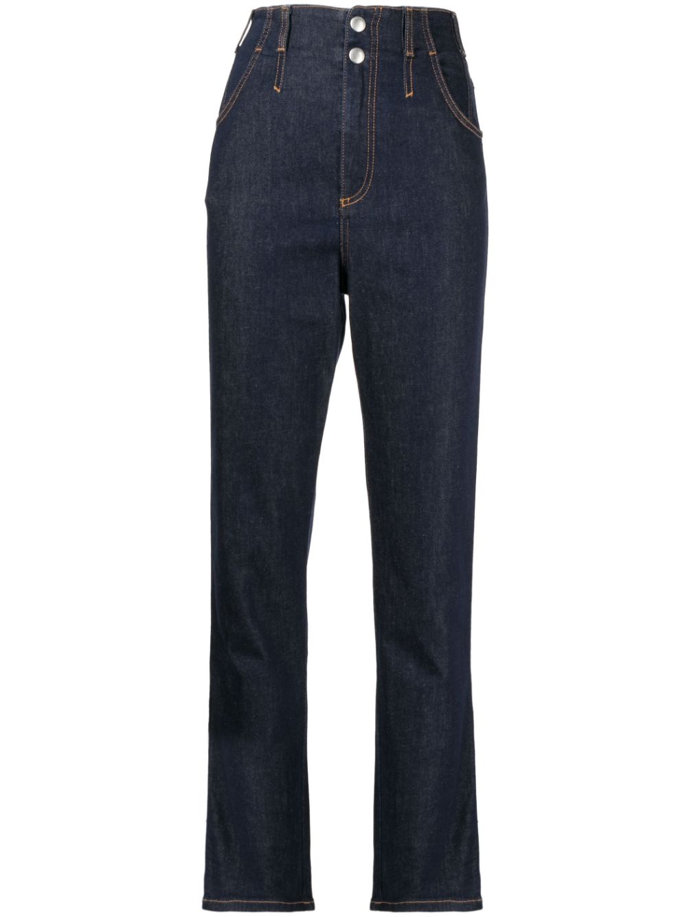 Denim straight-leg trousers - Blue