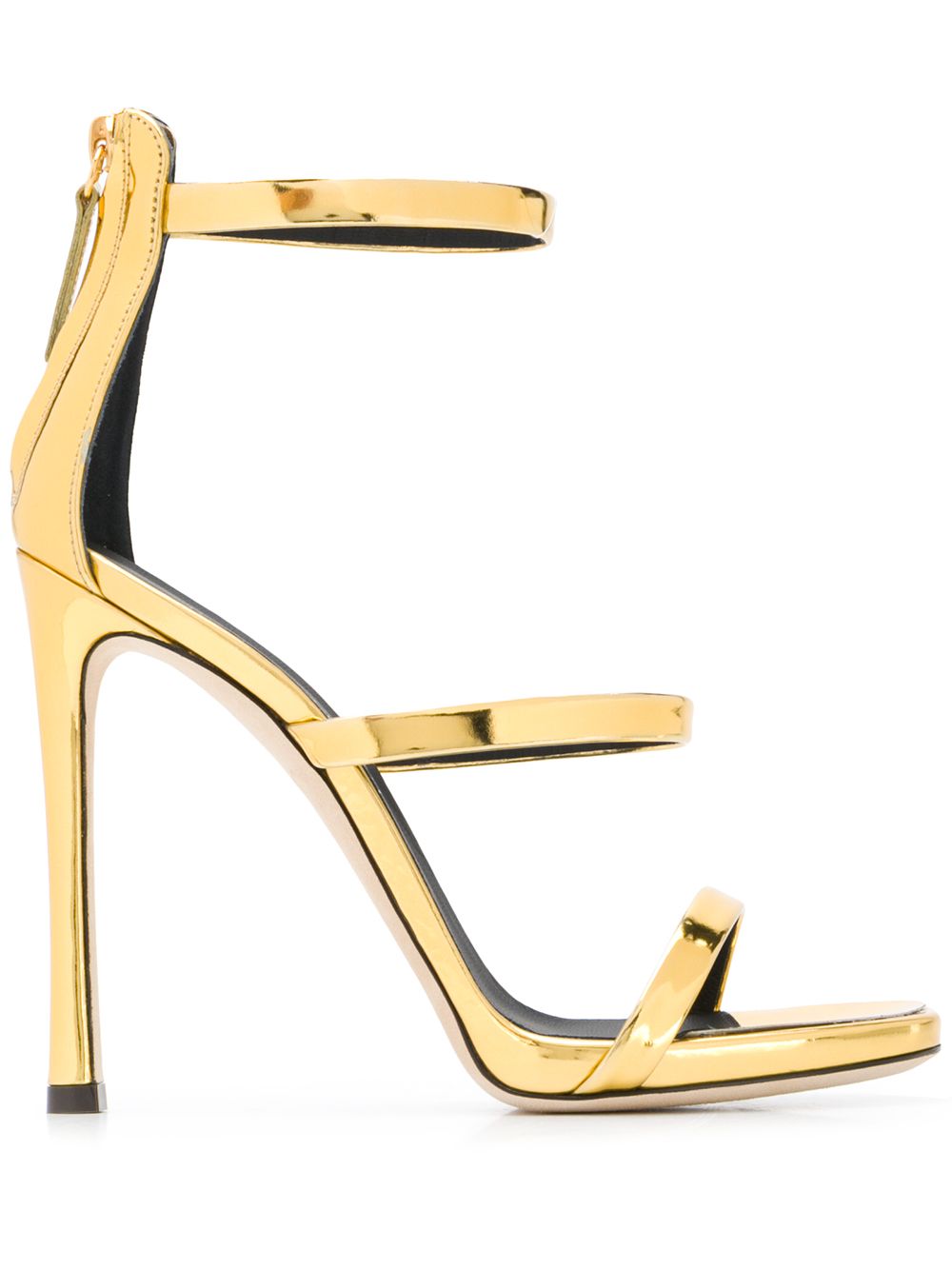 Crossover strap metallic sandals - Gold