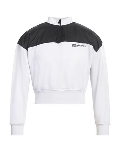 Man Sweatshirt White Size XS Cotton, Polyester