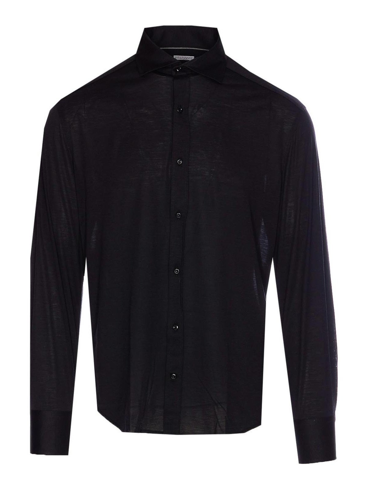 Silk-cotton jersey shirt - Black