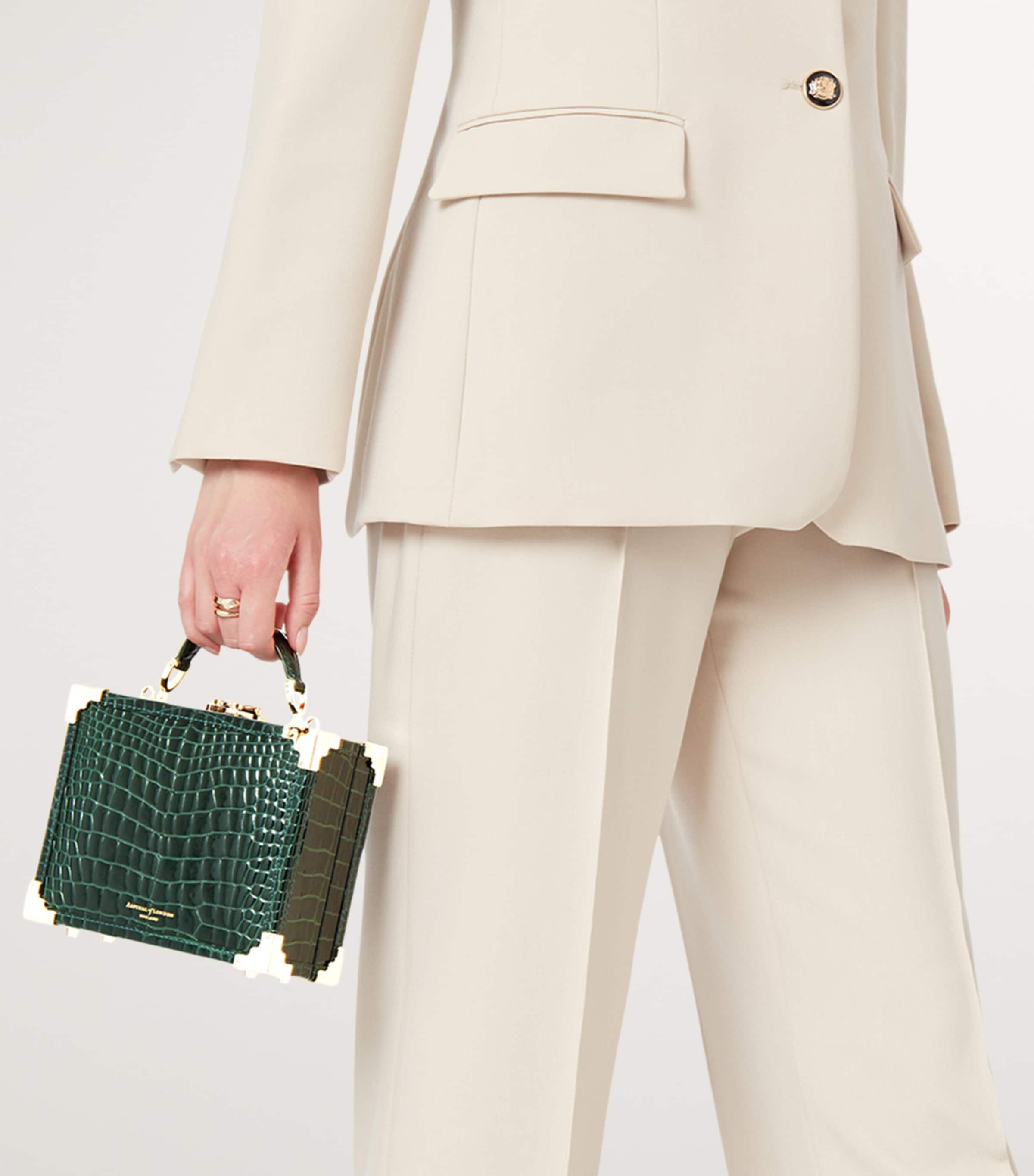Mini Leather Trunk Clutch Bag