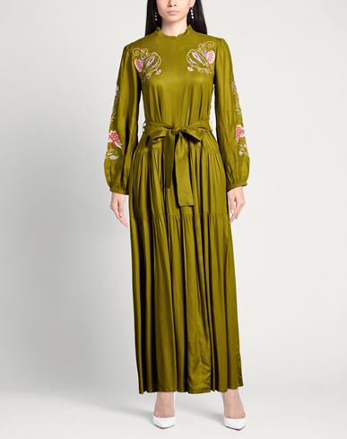 Woman Maxi dress Lime green Size L Viscose