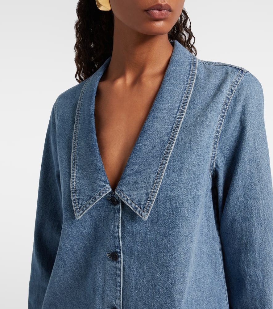 Low Collar denim shirt