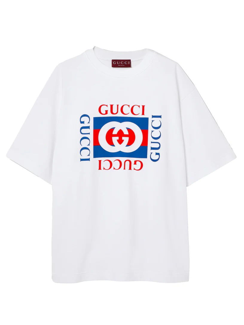 Interlocking G Print Crewneck Dropped-Shoulder T-Shirt