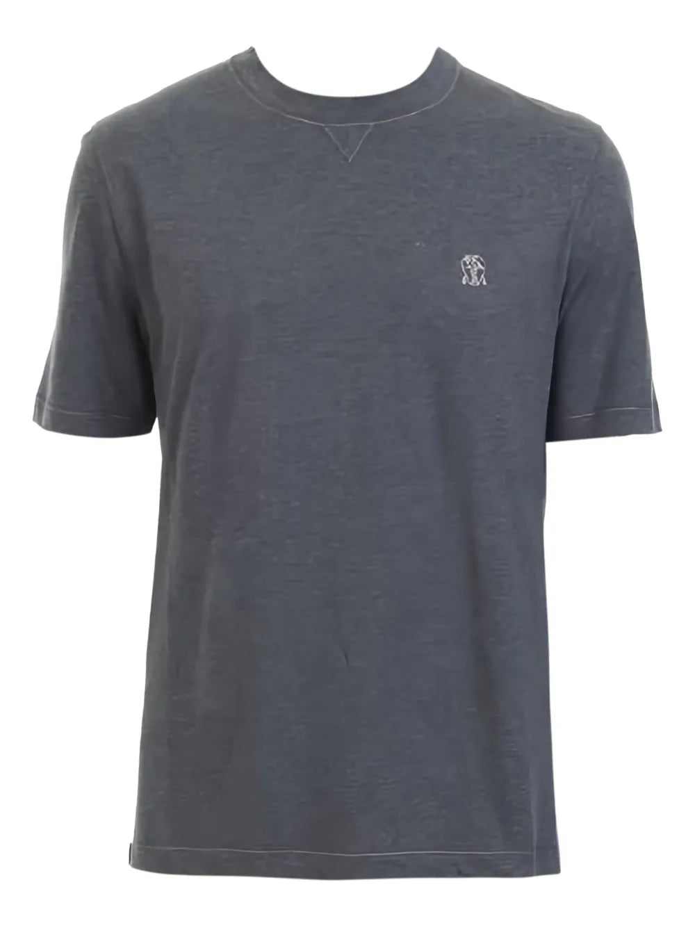Logo-Embroidered Cotton T-Shirt — Grey