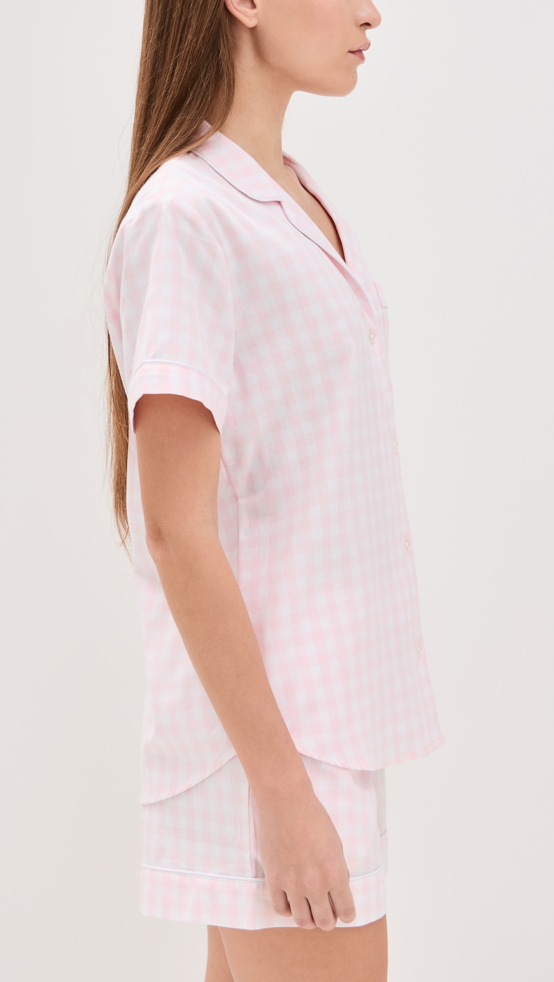 Gingham Shorts Pj Set Pink