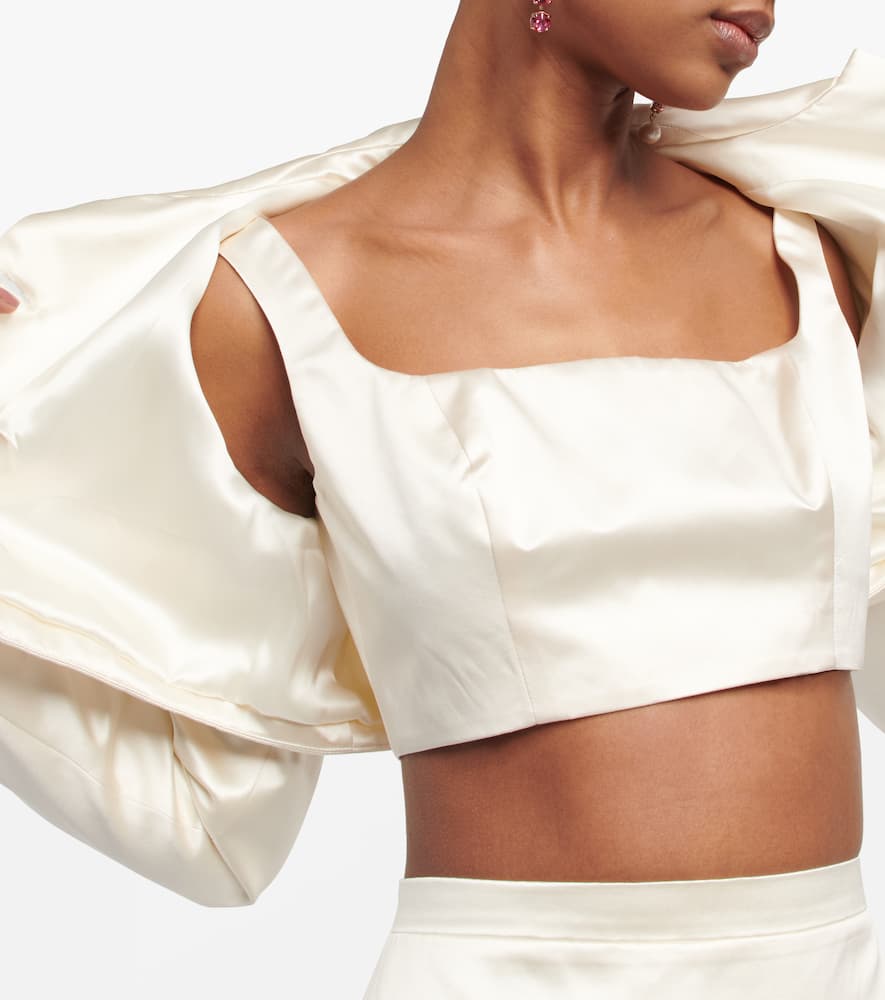 Bridal embellished silk jacket and top set