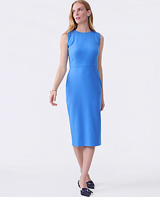 Ann Taylor The Petite Crew Neck Sheath Dress in Luxe Twill