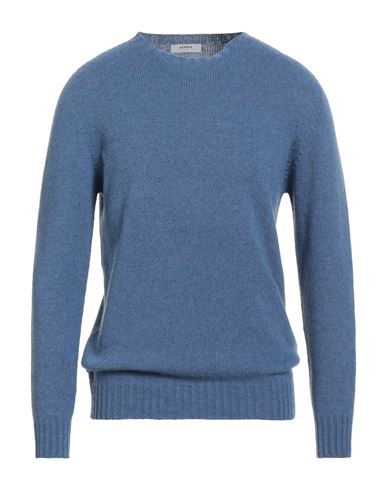 Man Sweater Slate blue Size 38 Recycled wool, EcoVero viscose, Recycled polyamide, Recycled cashmere