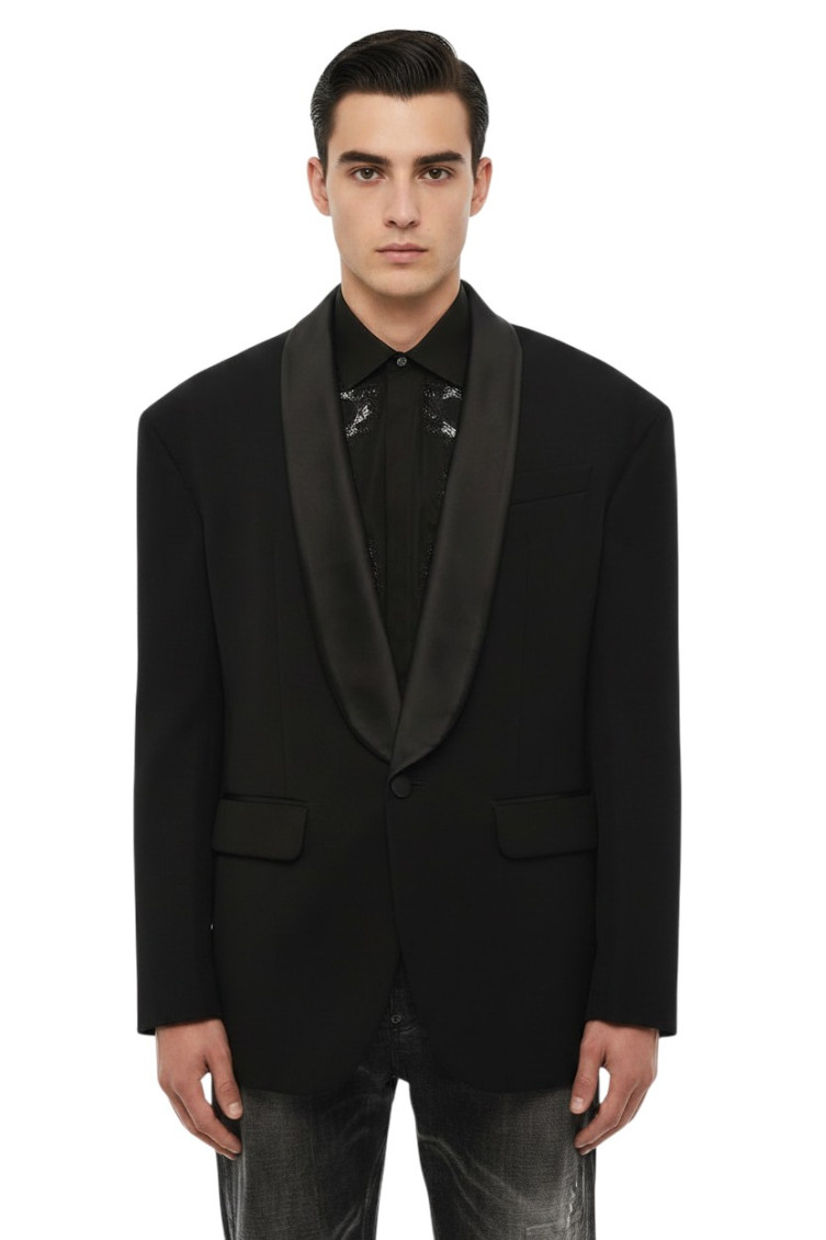 Black Shawl Lapel Blazer