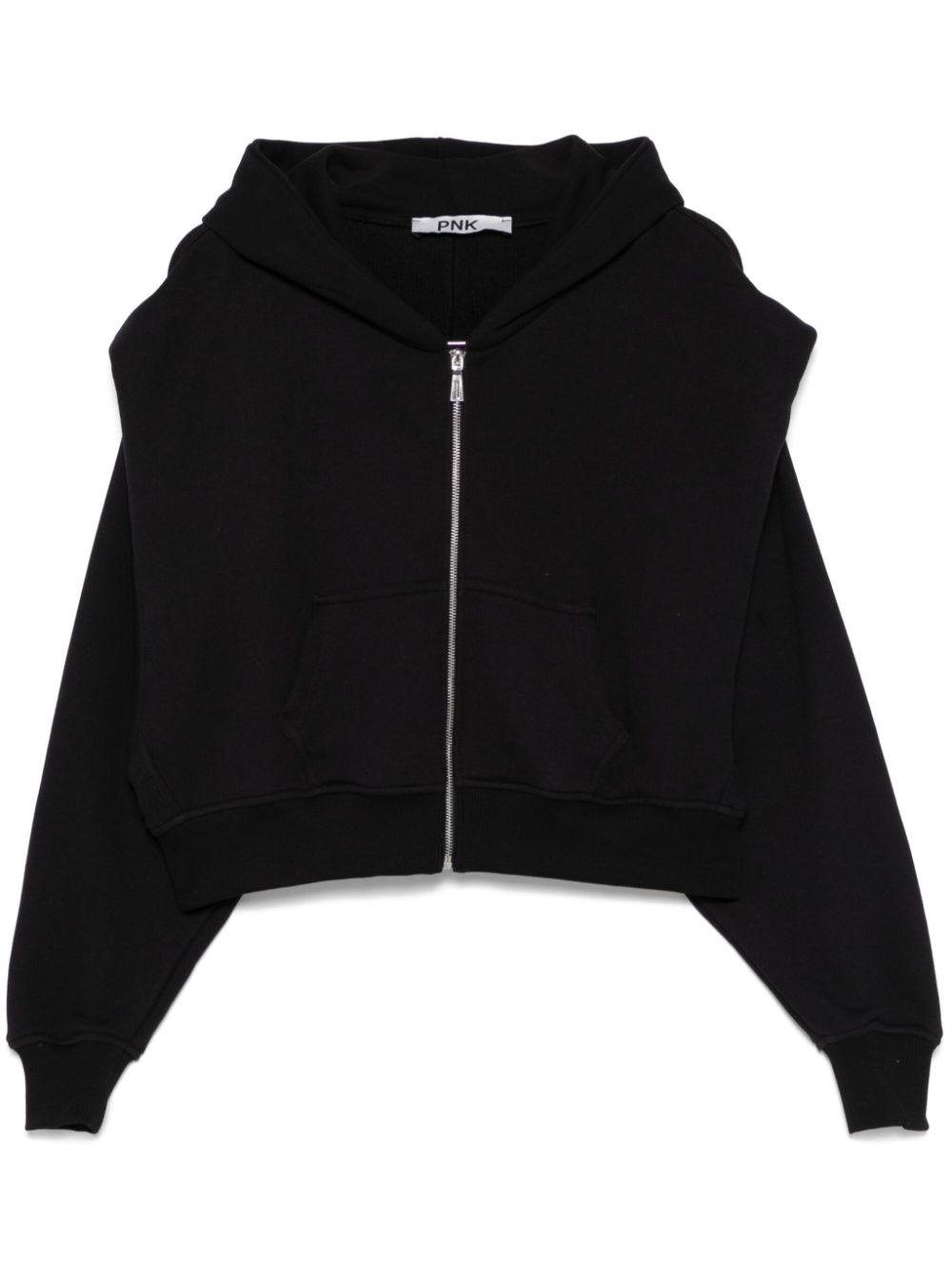 Fold-detail hoodie - Black