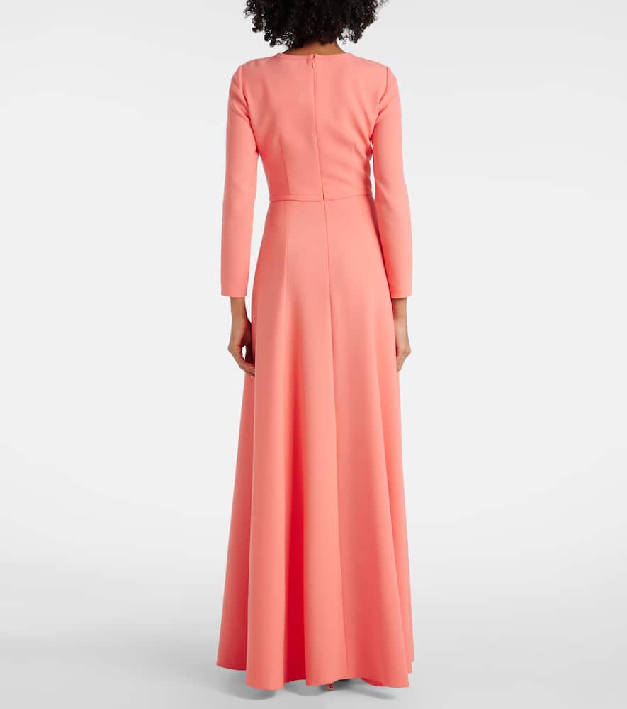 Bow-detail crêpe gown