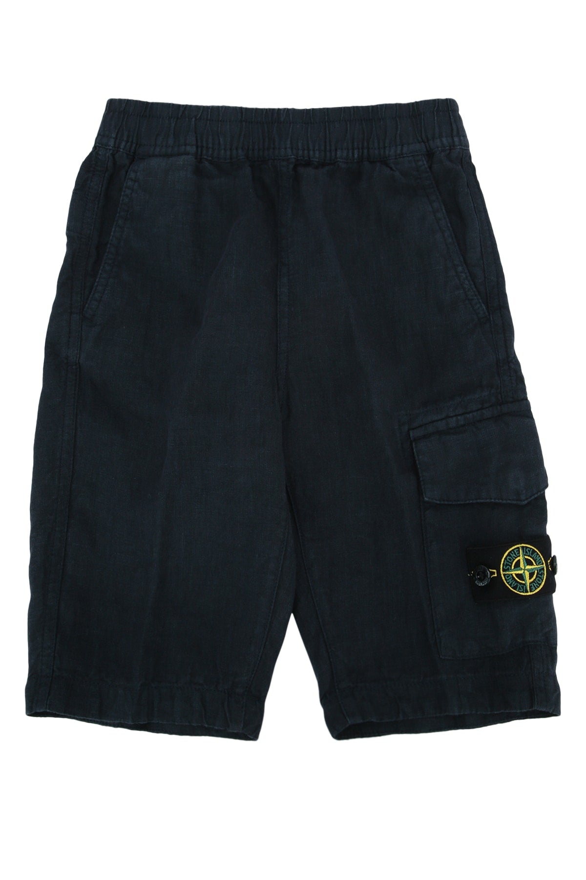 Linen Cargo Shorts — Navy