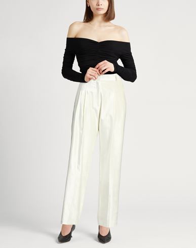 Forte_forte Woman Pants Ivory Size 2 Cotton, Viscose, Elastane