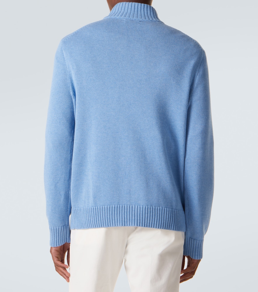 Cotton half-zip sweater