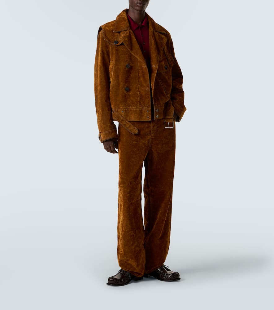 Vassel belted cotton biker jacket