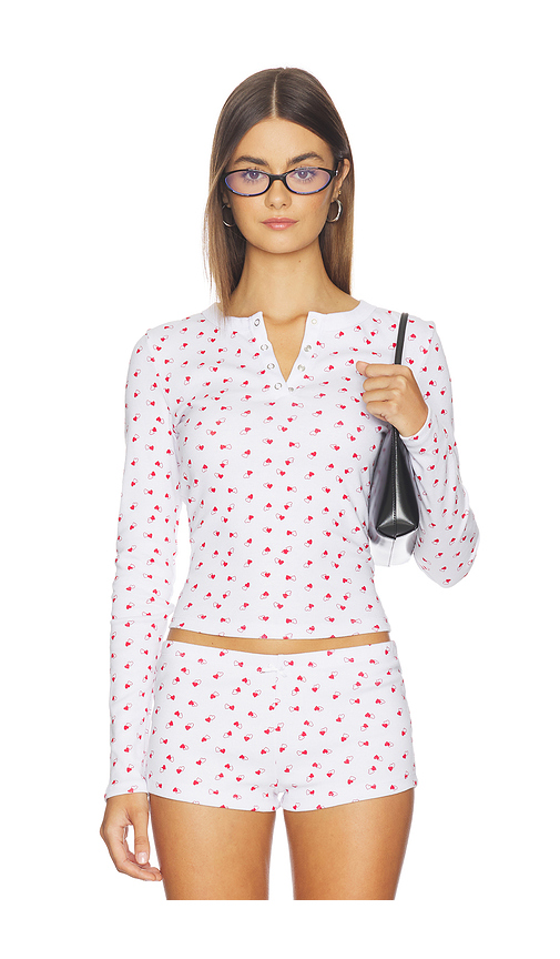 Frankies Bikinis Amora Cotton Long Sleeve Shirt in White. XS. Also in