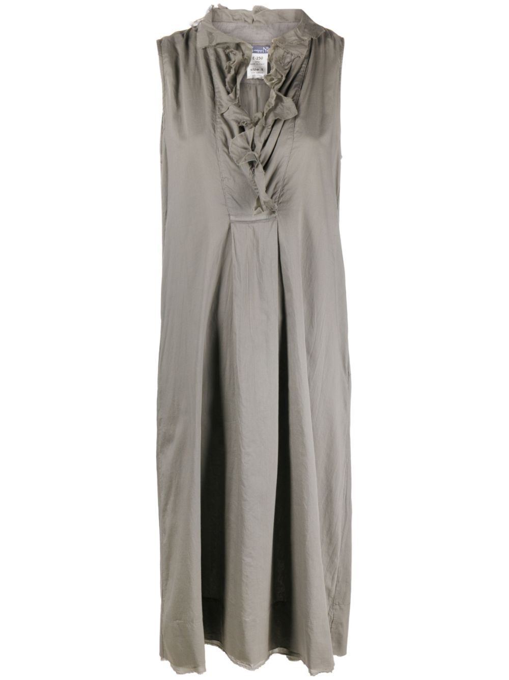 Frayed-edge sleeveless dress - Neutrals
