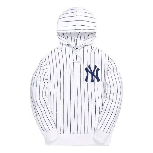 For Major League Baseball New York Yankees Striped Hoodie 'White'