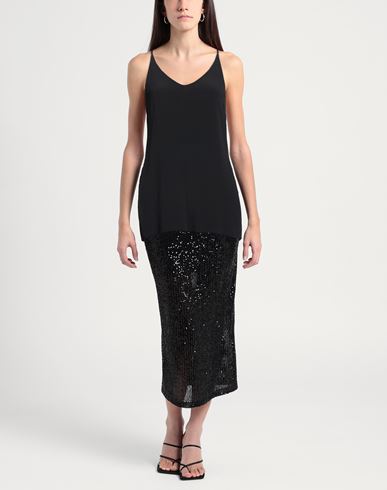 Woman Top Black Size 2 Acetate, Silk