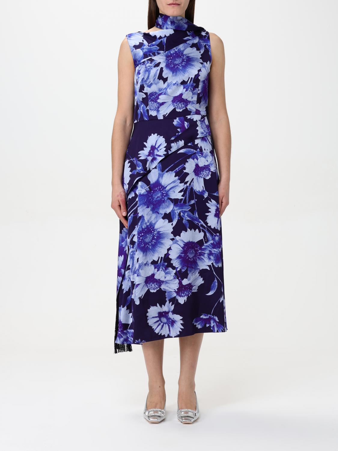Floral-print midi dress - Blue