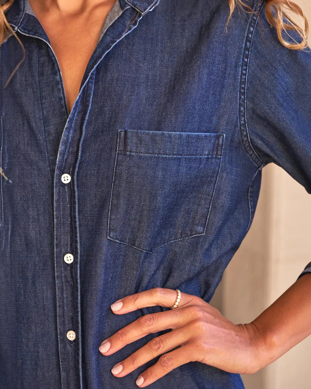 Rory Maxi Shirtdress Vintage Dark Wash