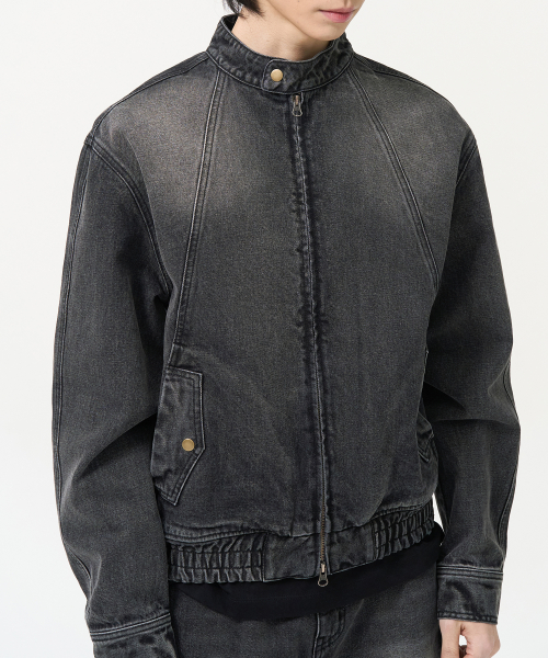 Vintage snap denim blouson jacket